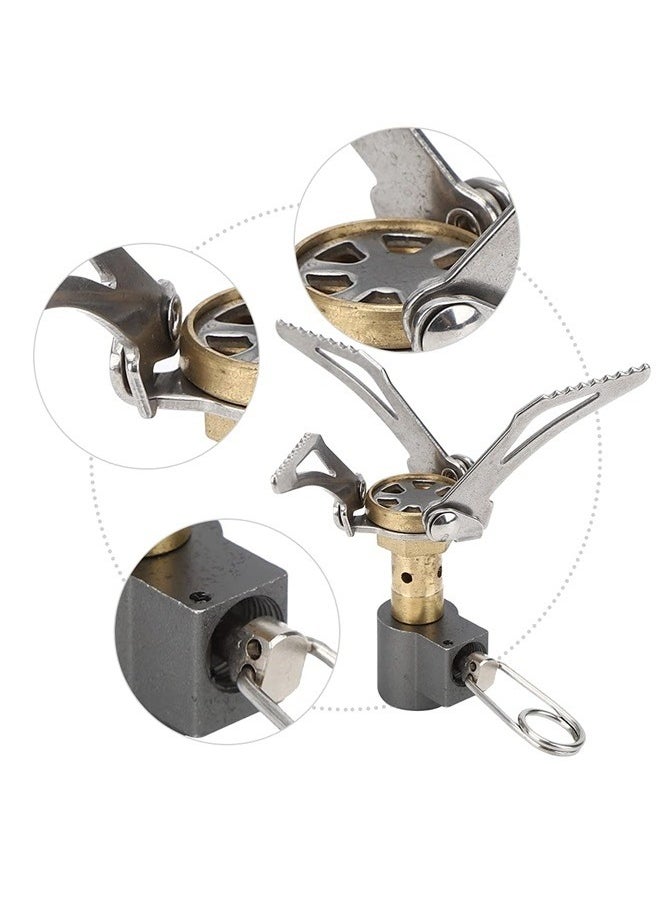 Mini Burner, Outdoor Camping Mini Portable Folding for Hiking Picnic Cookware Tool, for Outdoor Camping, Hiking, Picnic, Mountaineering(Silver)