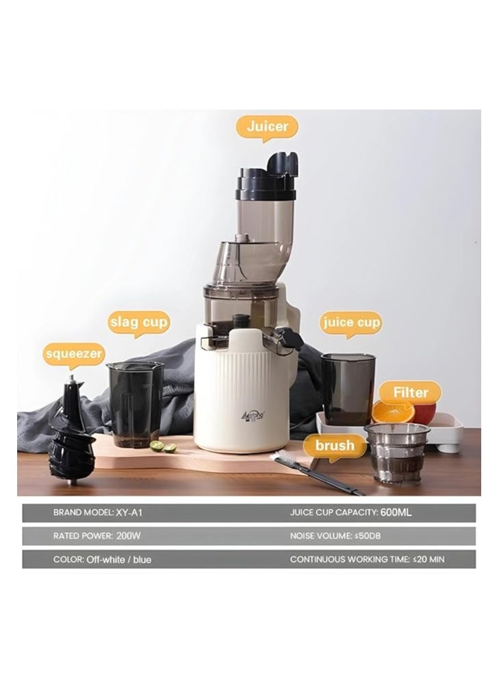 High-Performance Electric Juicer for Fruits and Vegetables | 200 Watts with Large 3.55 inch Caliber for Maximum Juice Yield