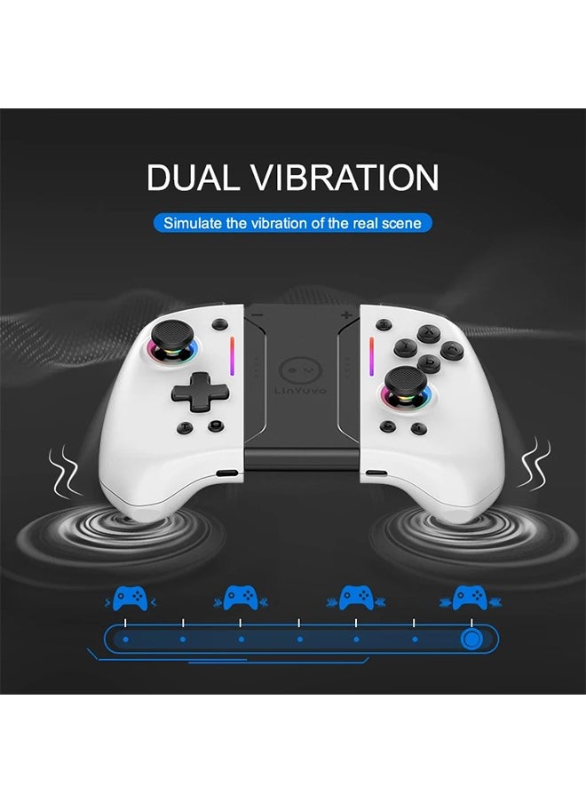 LinYuvo KS42 Meteor Light Wireless Joy-pad with 8 Color RGB Lights for Switch/Lite/OLED, with Programmable,,Turbo & Vibration