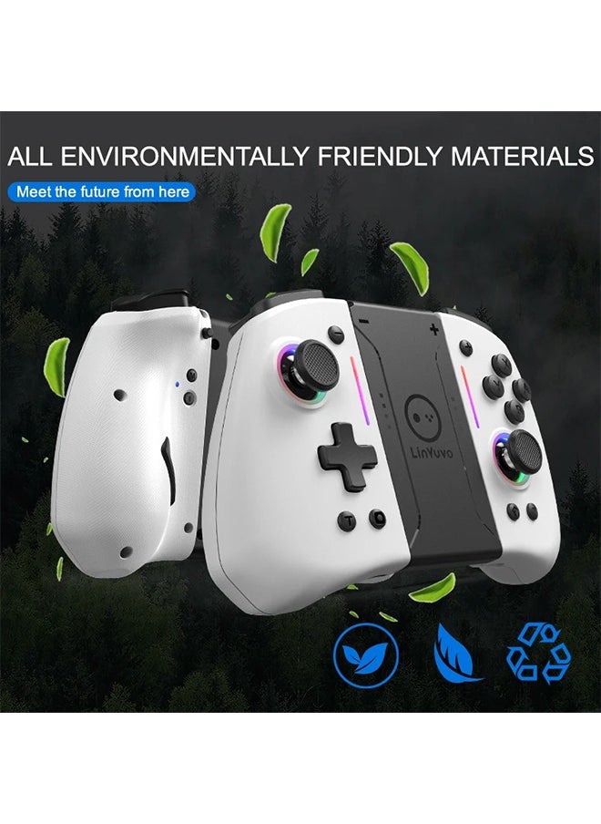 LinYuvo KS42 Meteor Light Wireless Joy-pad with 8 Color RGB Lights for Switch/Lite/OLED, with Programmable,,Turbo & Vibration