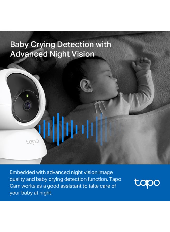 Tapo 2K Pan/Tilt Home Security Wi-Fi Camera| 360° View|Baby Crying Detection|Motion Tracking & Detection| Advanced Night Vision|2-Way Audio|Works with Alexa & Google Home (TC71)