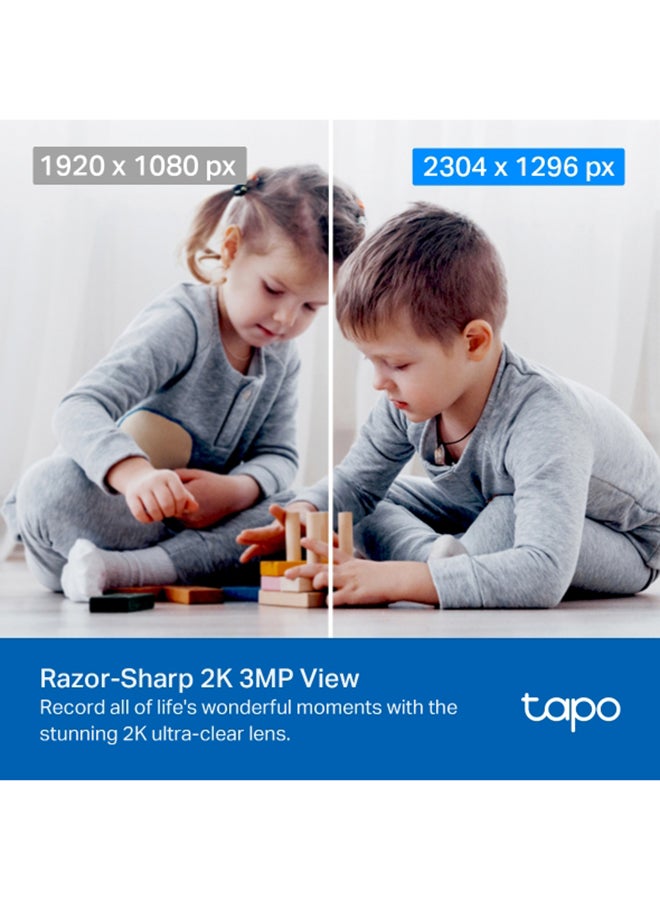 Tapo 2K Pan/Tilt Home Security Wi-Fi Camera| 360° View|Baby Crying Detection|Motion Tracking & Detection| Advanced Night Vision|2-Way Audio|Works with Alexa & Google Home (TC71)