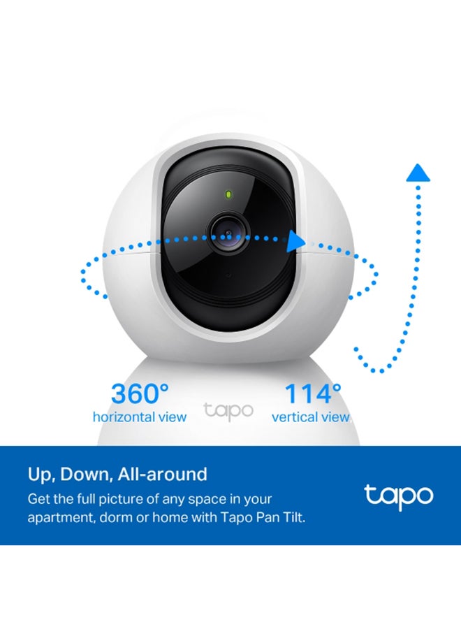 Tapo 2K Pan/Tilt Home Security Wi-Fi Camera| 360° View|Baby Crying Detection|Motion Tracking & Detection| Advanced Night Vision|2-Way Audio|Works with Alexa & Google Home (TC71)