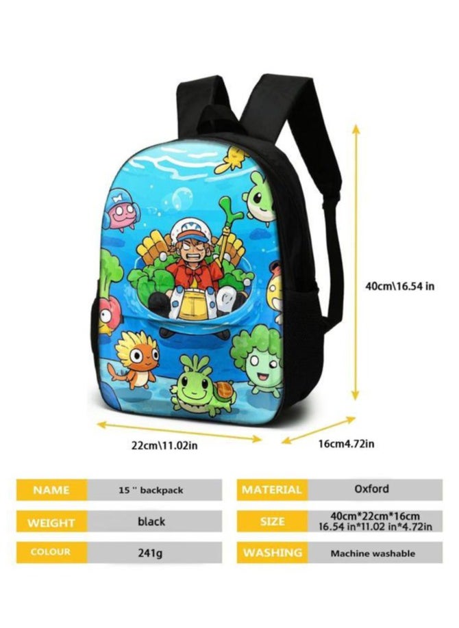 Cartoon three-piece schoolbag with front pocket - 131