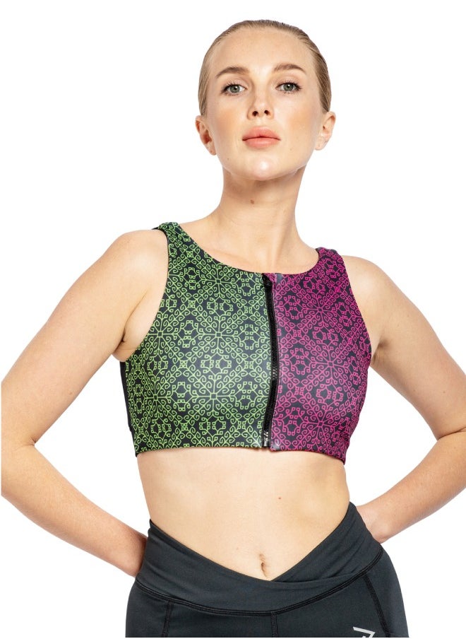 Women's High-Support Padded Zip Up Sports Bra