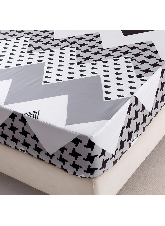 HOOBUY Soft Microfiber Printed Bed Sheets Set, All Seasons Bedding 3-Piece, Includes Floral Patterned Flat Sheet, Fitted Sheet with Elastic Deep Pocket & Pillowcase (IRIS, Twin)