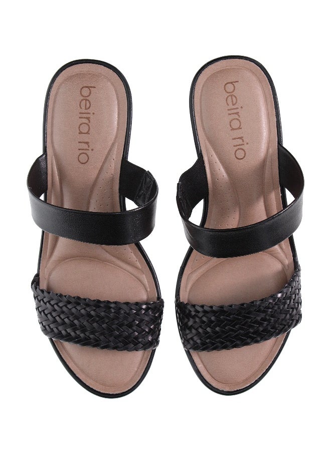 Beira Rio Ladies Wedge Sandals Black | Made In Brazil