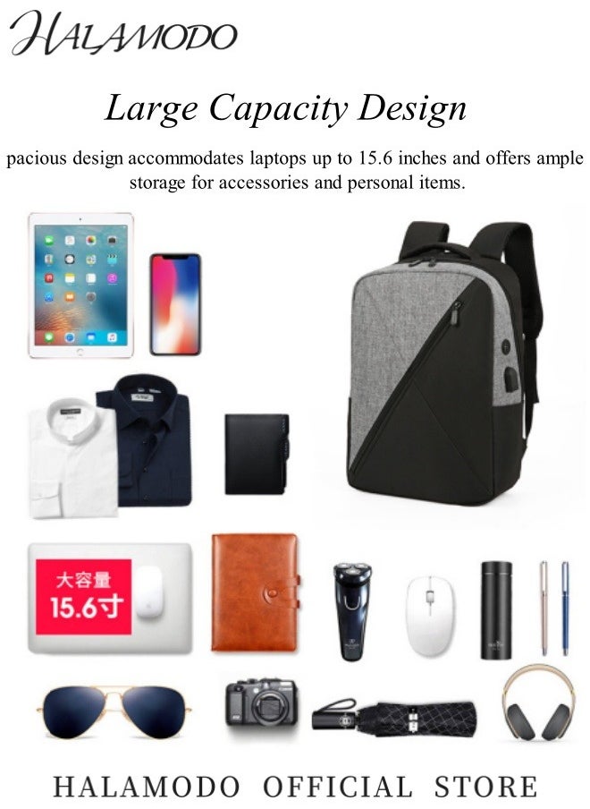 3PCS Laptop Bag Sets Large Capacity Laptop Backpack with USB Charging Port 15.6inch Office Laptop Work Bags Business Backpack for Men Women