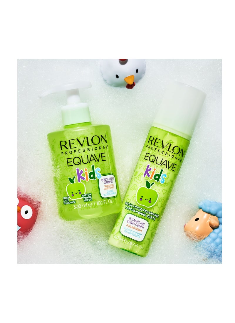 Revlon Professional Equave Kids Conditioning Shampoo, 300ml – Sulphate-Free Formula with Green Apple Fragrance, Gentle Hair Care for Kids, Detangling & Moisturizing