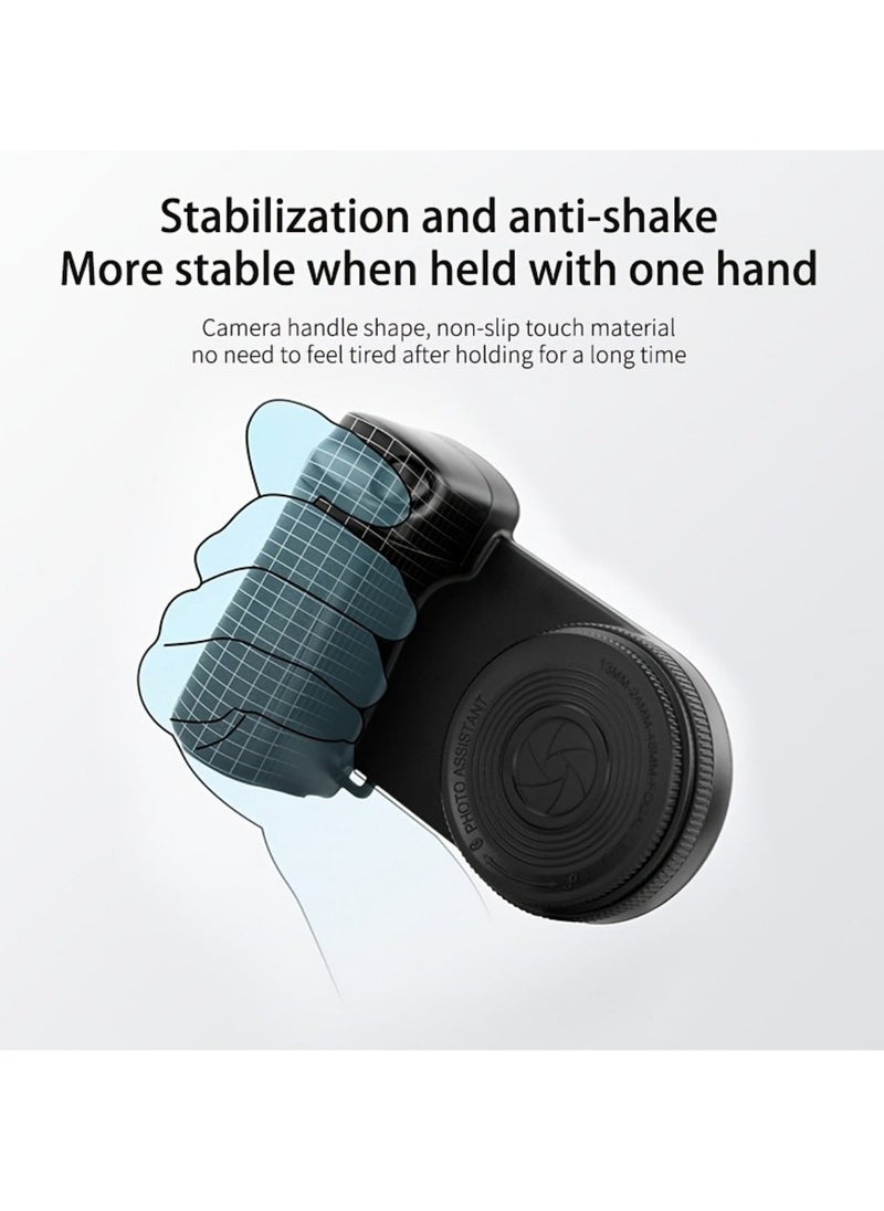 Magnetic Selfie Ring Light, Rechargeable LED Fill Light, Snap Grip with Wireless Bluetooth Remote Control for iPhone, Smartphone Camera Handle, Video Photo Shooting Acccessory Compatible with Magsafe