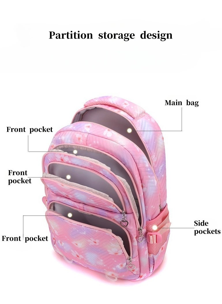 Stitch cartoon print embossed large capacity schoolbag for primary and secondary school students cute backpack light and fashionable backpack 31*43*16CM