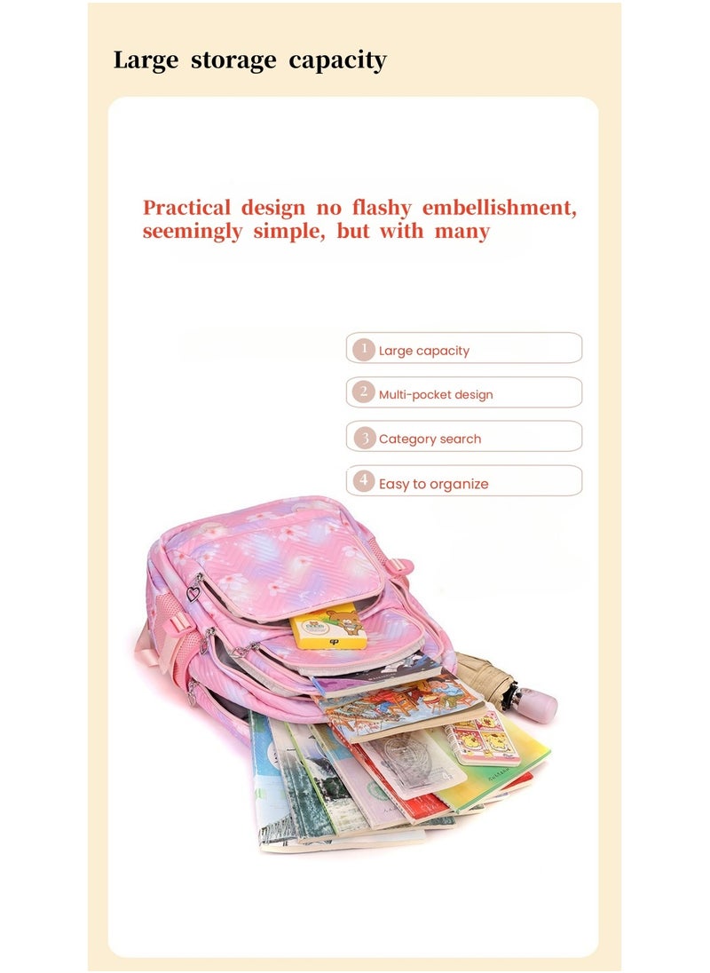 Stitch cartoon print embossed large capacity schoolbag for primary and secondary school students cute backpack light and fashionable backpack 31*43*16CM