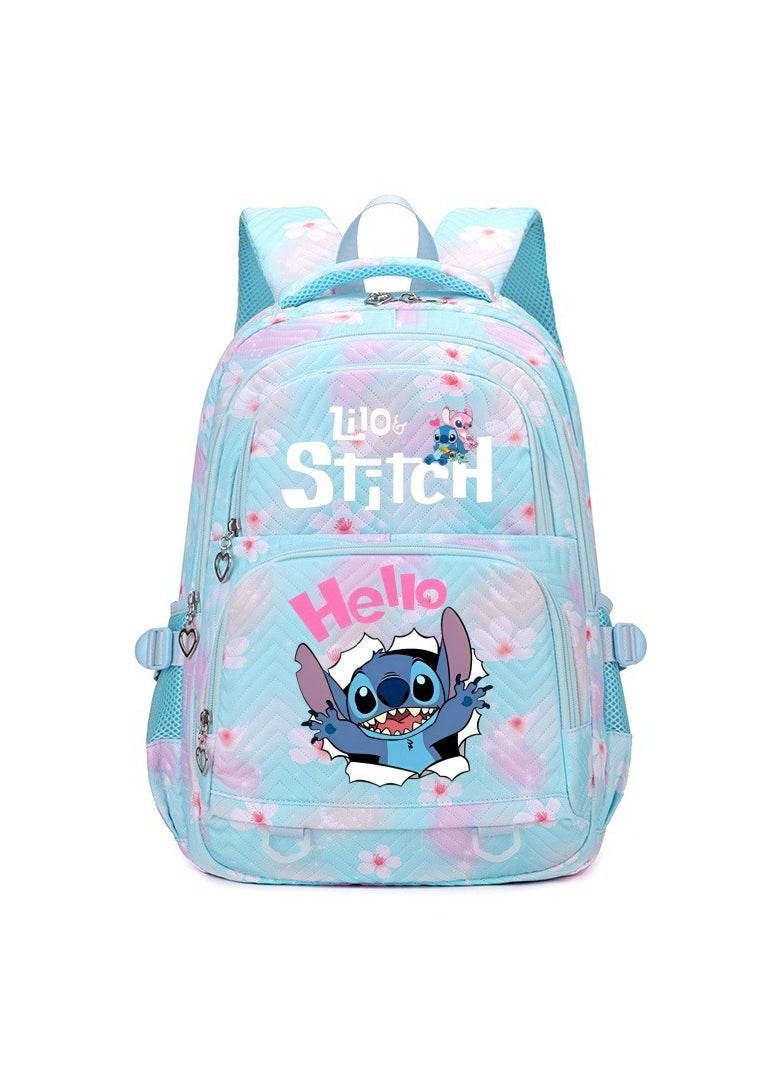 Stitch cartoon print embossed large capacity schoolbag for primary and secondary school students cute backpack light and fashionable backpack 31*43*16CM