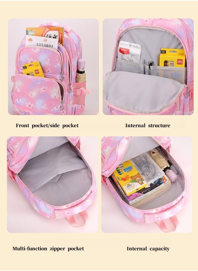 Stitch cartoon print embossed large capacity schoolbag for primary and secondary school students cute backpack light and fashionable backpack 31*43*16CM