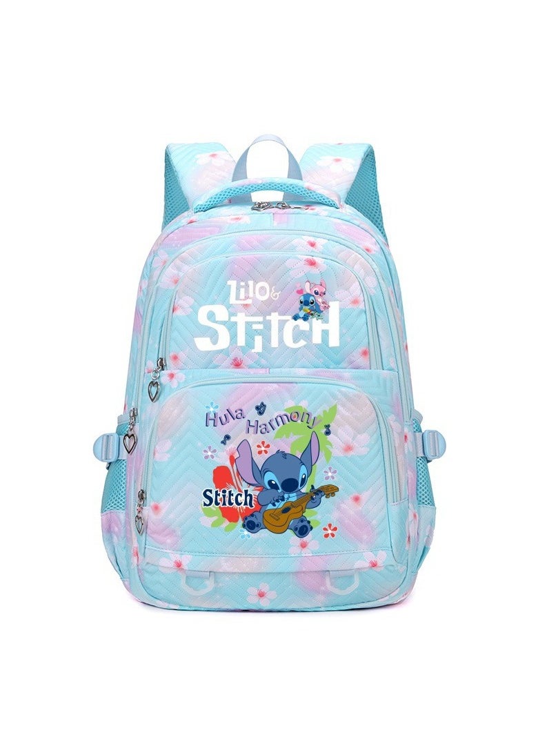 Stitch cartoon print embossed large capacity schoolbag for primary and secondary school students cute backpack light and fashionable backpack 31*43*16CM