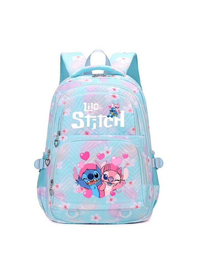 Stitch cartoon print embossed large capacity schoolbag for primary and secondary school students cute backpack light and fashionable backpack 31*43*16CM