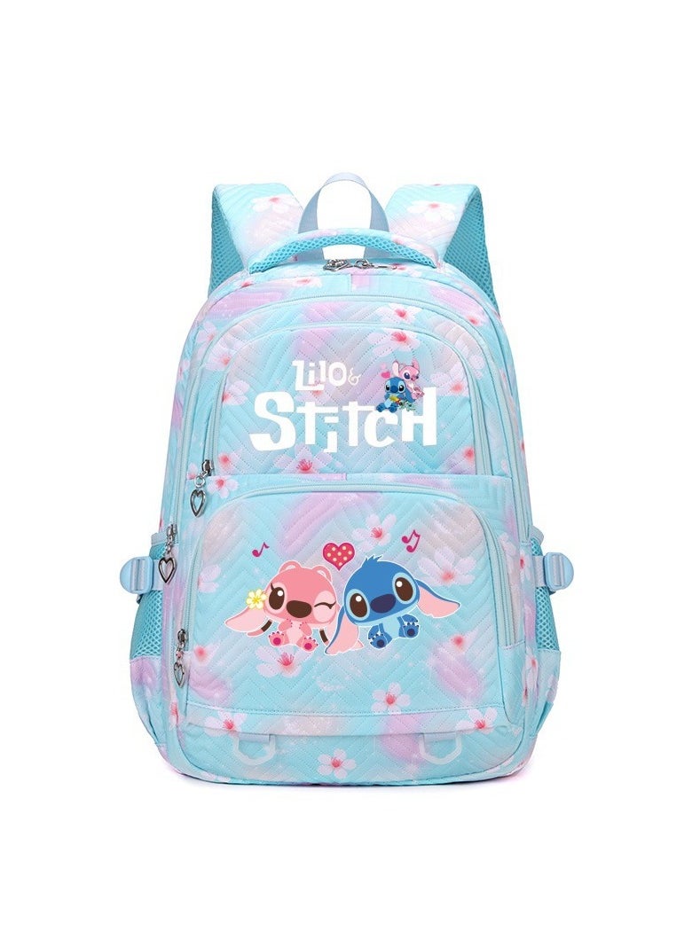 Stitch cartoon print embossed large capacity schoolbag for primary and secondary school students cute backpack light and fashionable backpack 31*43*16CM