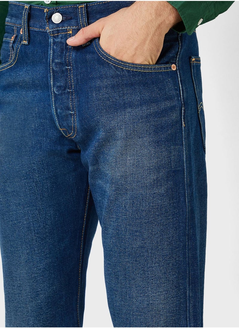 Mid Wash Relaxed Fit Jeans