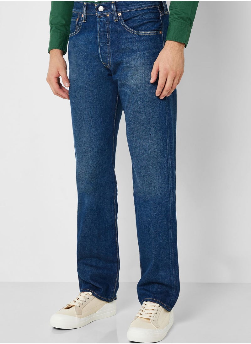Mid Wash Relaxed Fit Jeans