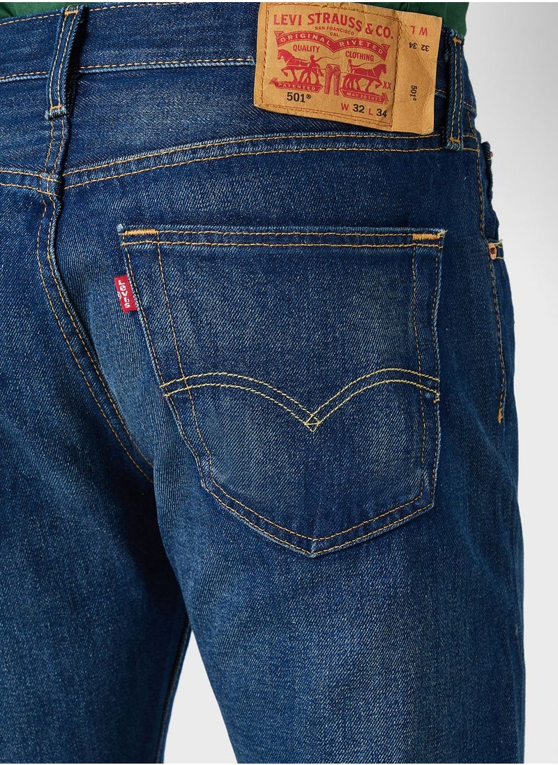 Mid Wash Relaxed Fit Jeans