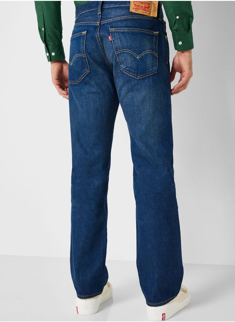 Mid Wash Relaxed Fit Jeans