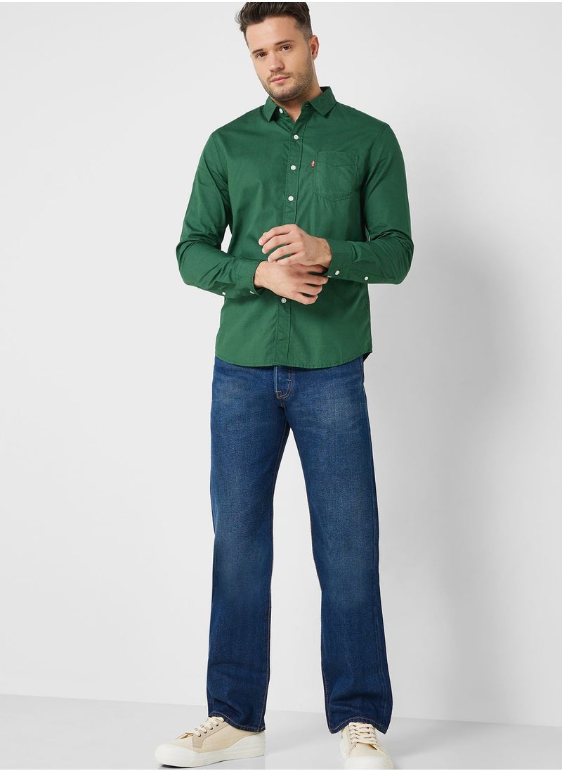 Mid Wash Relaxed Fit Jeans