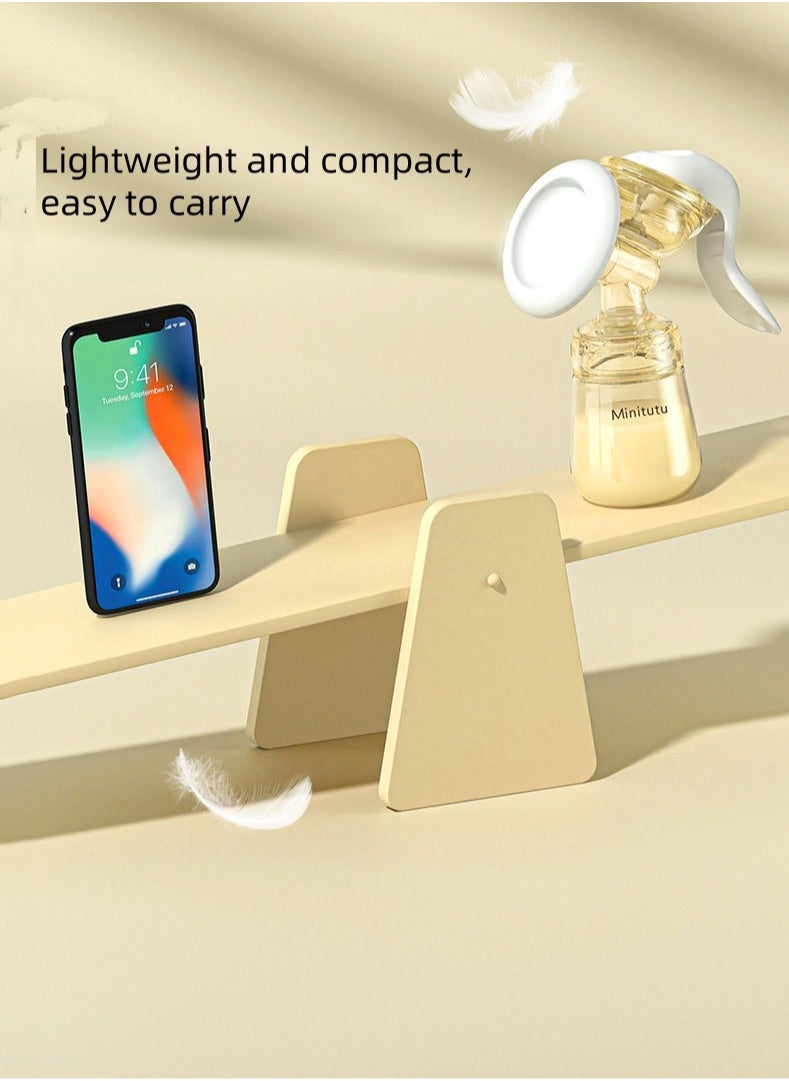 Manual breastfeeding breast pump small portable nano antibacterial milk collector multifunctional milk bottle massage lactation
