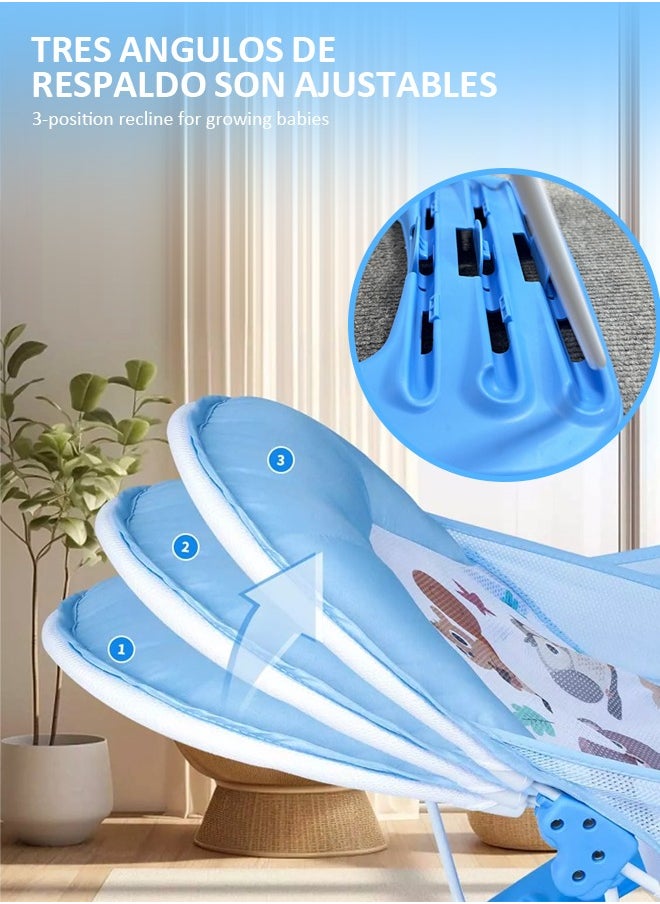 Portable Baby Shower Foldable Baby Bath Seat Chair Anti Slip Baby Bather for Babies 0-12 Months Baby Bathing Chair with 3 Position Adjustable and Washable Soft Mesh Seat