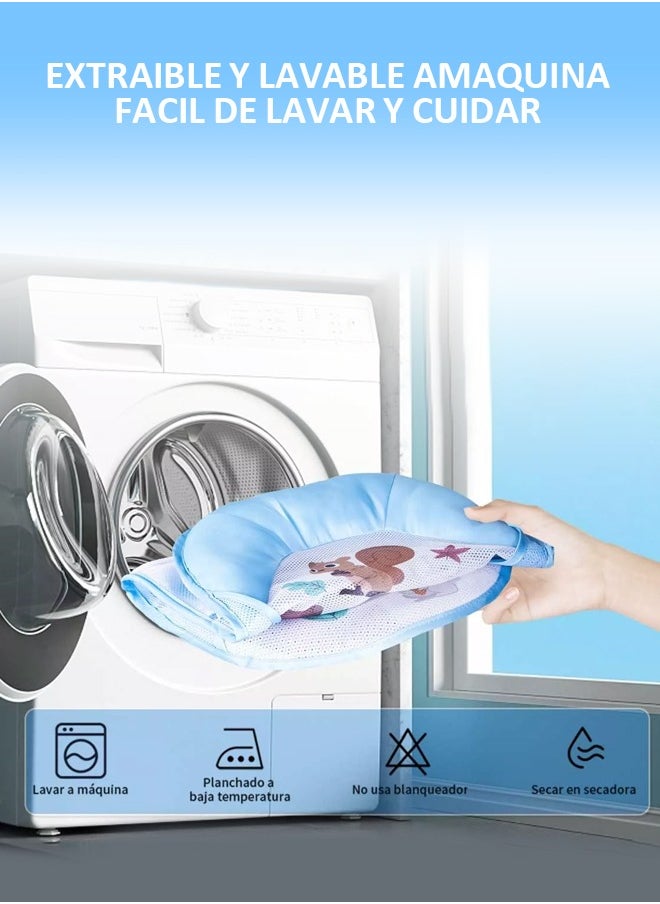 Portable Baby Shower Foldable Baby Bath Seat Chair Anti Slip Baby Bather for Babies 0-12 Months Baby Bathing Chair with 3 Position Adjustable and Washable Soft Mesh Seat