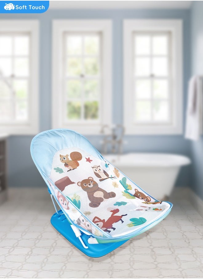 Foldable Baby Bath Seat Chair Anti Slip Baby Bather for Babies 0-12 Months Baby Bathing Chair with 3 Position Adjustable & Washable Soft Mesh Seat