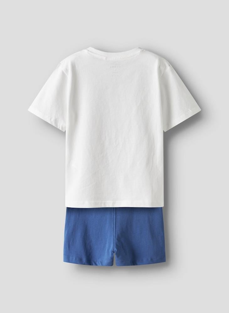 Kids Graphic Crew Neck T-Shirt And Short Set