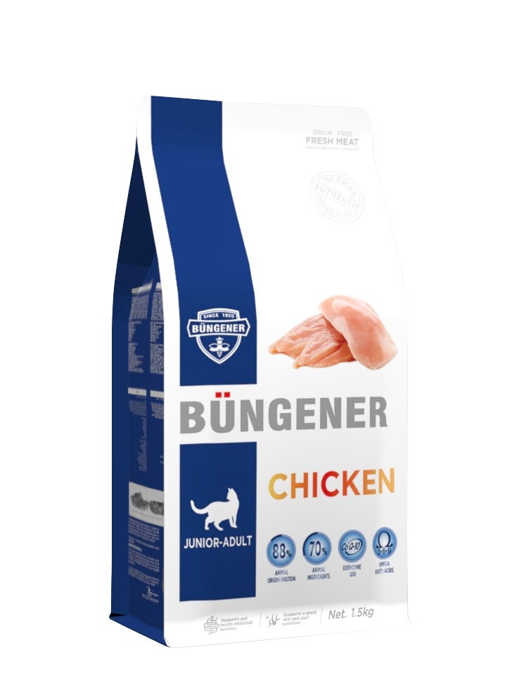 Bungener - Fresh Meat Grain Free Cat Food Chicken Flavor 1.5Kg (Junior-Adult)