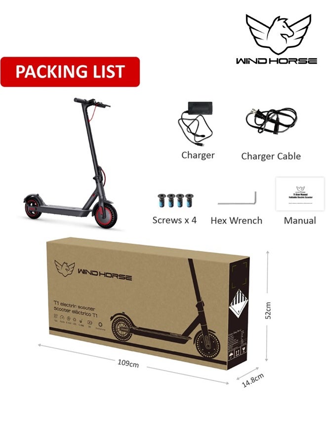 Electric Lightweight Folding Scooter, 350W Motor, 36V 8Ah Battery, 8.5 Inches Tires, 30KM Range, 25KM/H Speed, Digital Display and App Control