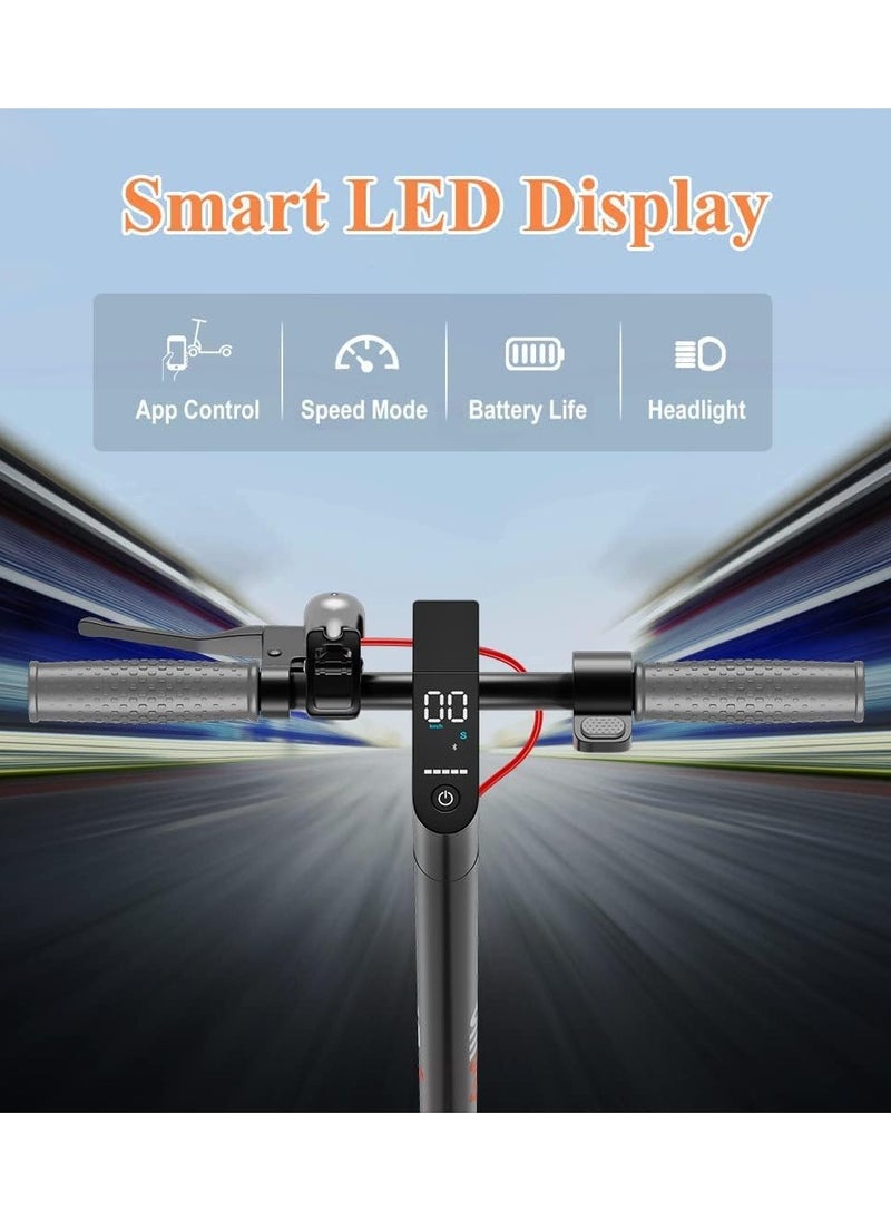 Electric Lightweight Folding Scooter, 350W Motor, 36V 8Ah Battery, 8.5 Inches Tires, 30KM Range, 25KM/H Speed, Digital Display and App Control