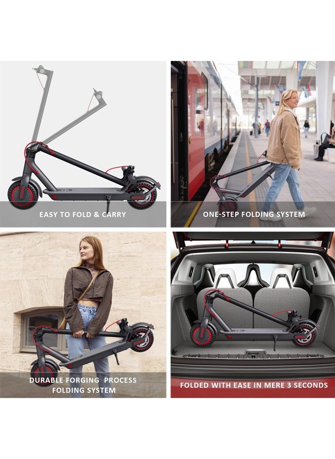 Electric Lightweight Folding Scooter, 350W Motor, 36V 8Ah Battery, 8.5 Inches Tires, 30KM Range, 25KM/H Speed, Digital Display and App Control