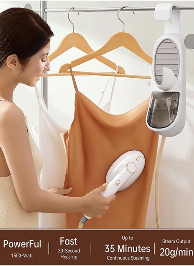 Handheld Steamer for Clothes,Travel Garment Steamer & Steam Iron with detachable 400ml Water Tank,Extra Large Soleplate Clothes Steamer with 4-adjustable ironing modes +90°rotatable ironing head