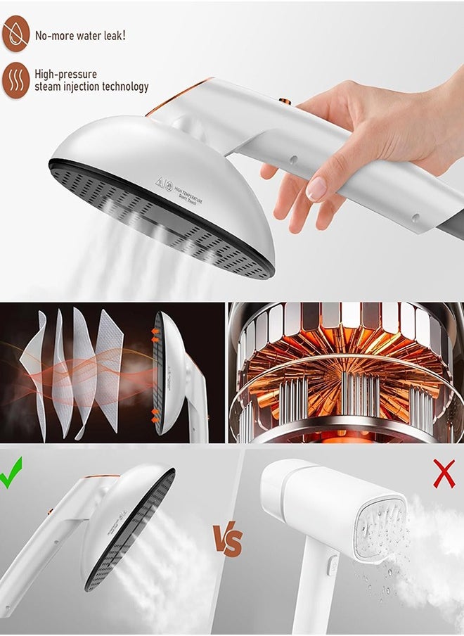 Handheld Steamer for Clothes,Travel Garment Steamer & Steam Iron with detachable 400ml Water Tank,Extra Large Soleplate Clothes Steamer with 4-adjustable ironing modes +90°rotatable ironing head