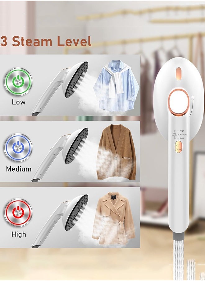 Handheld Steamer for Clothes,Travel Garment Steamer & Steam Iron with detachable 400ml Water Tank,Extra Large Soleplate Clothes Steamer with 4-adjustable ironing modes +90°rotatable ironing head