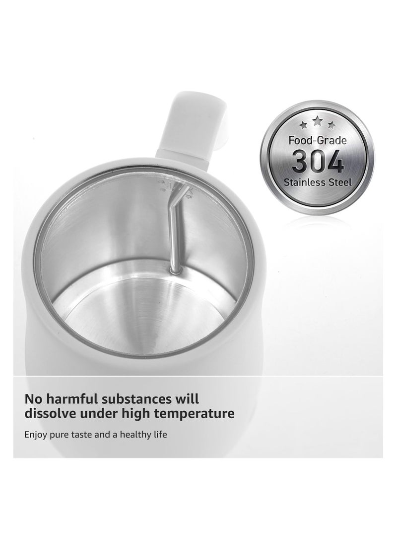 Electric Stainless Steel Kettle, 800ml Gooseneck Kettle Ultra Fast Boiling Hot Water Kettle, Auto Shutoff Anti-dry Protection, Hot Water Boiler for Pour-over Coffee, Tea, Leak-Proof Design (White)