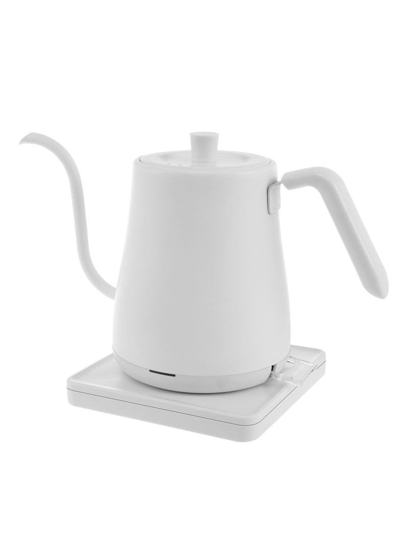 Electric Stainless Steel Kettle, 800ml Gooseneck Kettle Ultra Fast Boiling Hot Water Kettle, Auto Shutoff Anti-dry Protection, Hot Water Boiler for Pour-over Coffee, Tea, Leak-Proof Design (White)