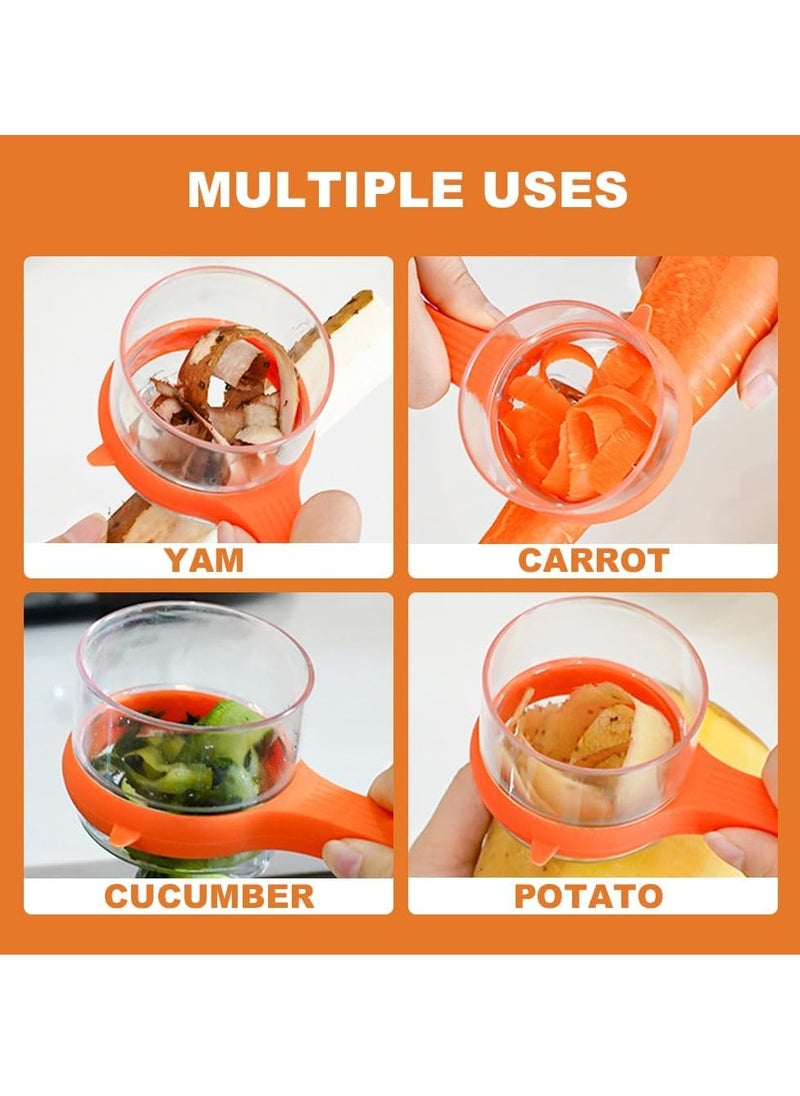 Double-Sided Stainless Steel Blade Peeling Knife with Storage Box,2025 New Upgrade Storage Peeler,Veggie Peeler with Container Box Multifunctional Peeler for Home Kitchen (Green/1pcs)