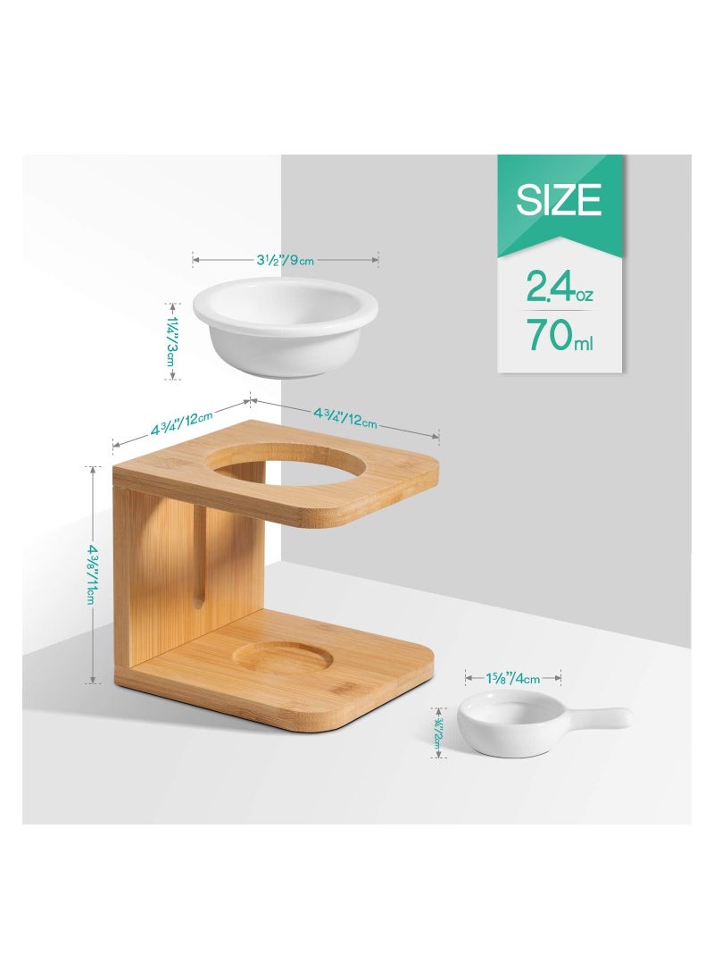 2Pcs Wooden Essential Oil Burner Scented Wax Melt Burner with Candle Holder Aromatherapy Aroma Burner Oil Diffuser Candle Tealight Oil Warmer Yoga Spa Home Bedroom Decor Gift