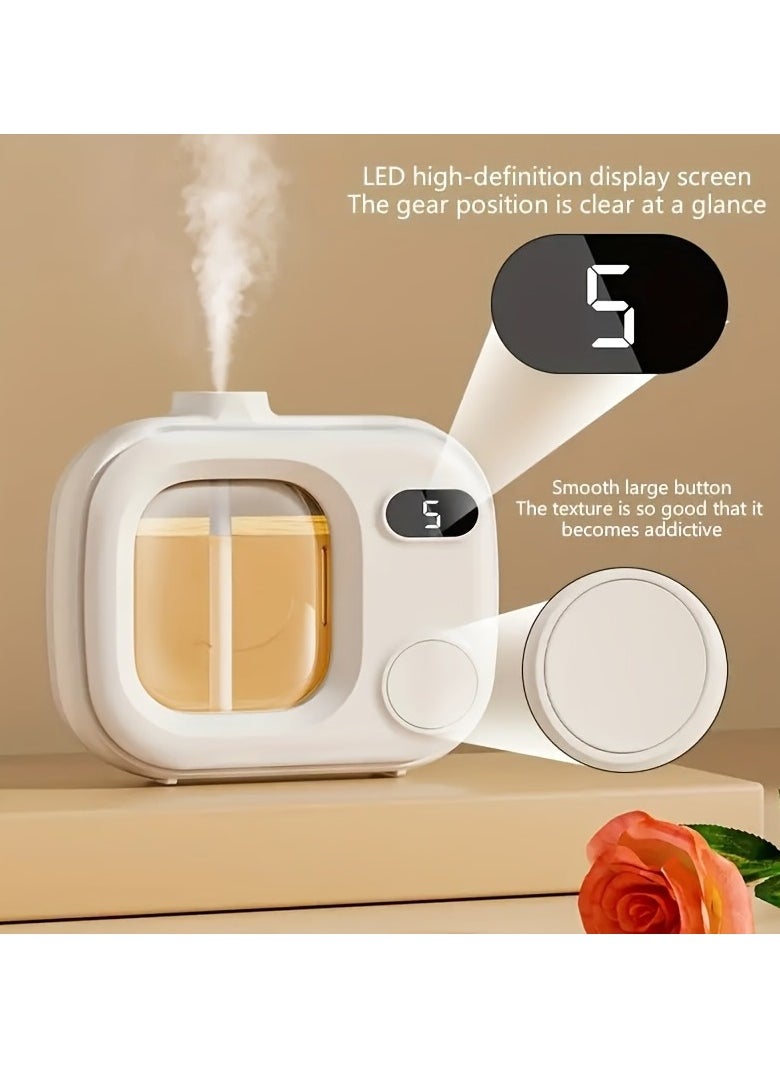 Smart Aroma Diffuser with 5-Speed Adjustable Timer, Rechargeable 500mAh Battery, USB Charging, Fragrance-Free Operation for Essential Oils/Perfumes, Ideal for Office, Bedroom, Bathroom - Long-Lasting Home Fragrance Device, Portable Air Freshener