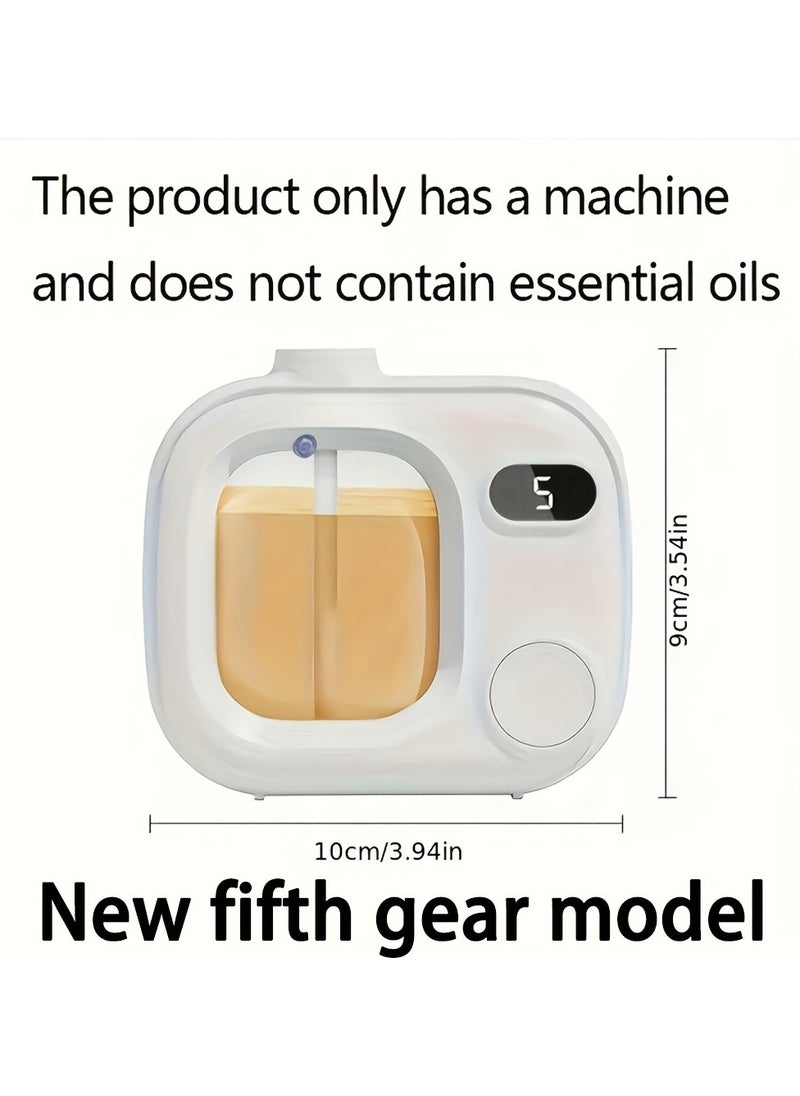 Smart Aroma Diffuser with 5-Speed Adjustable Timer, Rechargeable 500mAh Battery, USB Charging, Fragrance-Free Operation for Essential Oils/Perfumes, Ideal for Office, Bedroom, Bathroom - Long-Lasting Home Fragrance Device, Portable Air Freshener