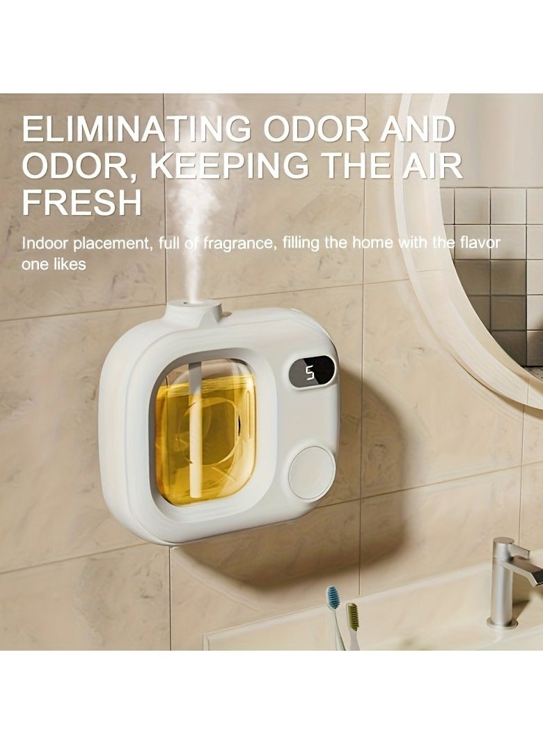 Smart Aroma Diffuser with 5-Speed Adjustable Timer, Rechargeable 500mAh Battery, USB Charging, Fragrance-Free Operation for Essential Oils/Perfumes, Ideal for Office, Bedroom, Bathroom - Long-Lasting Home Fragrance Device, Portable Air Freshener