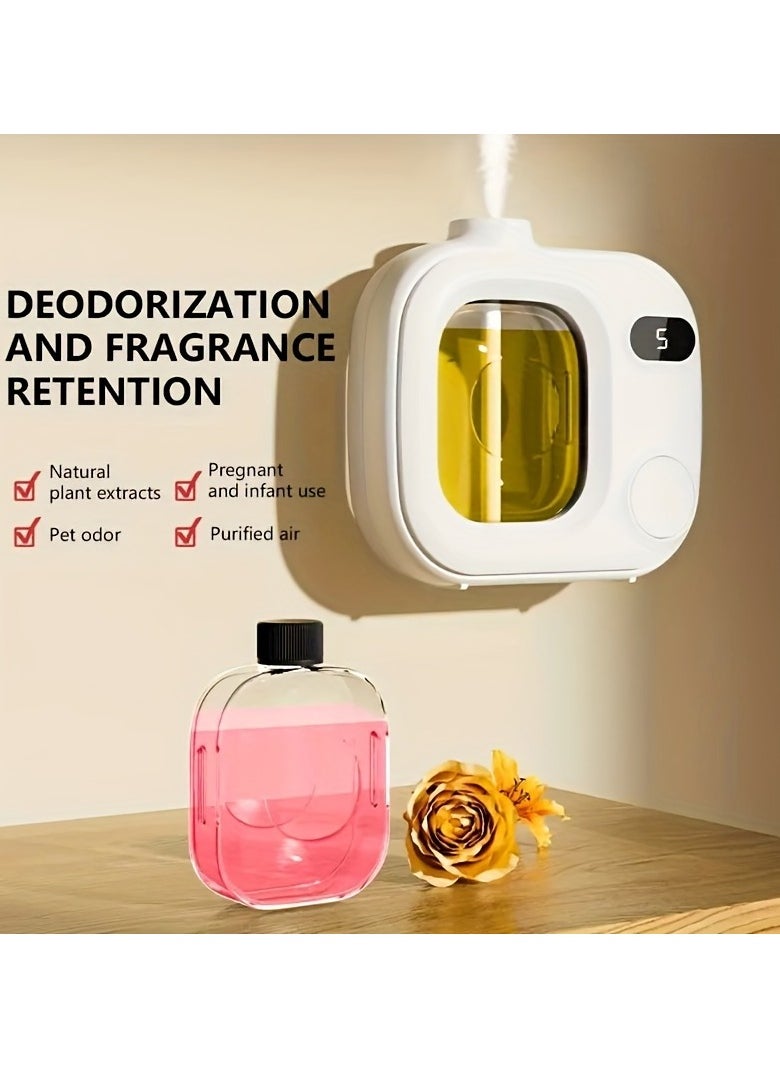 Smart Aroma Diffuser with 5-Speed Adjustable Timer, Rechargeable 500mAh Battery, USB Charging, Fragrance-Free Operation for Essential Oils/Perfumes, Ideal for Office, Bedroom, Bathroom - Long-Lasting Home Fragrance Device, Portable Air Freshener