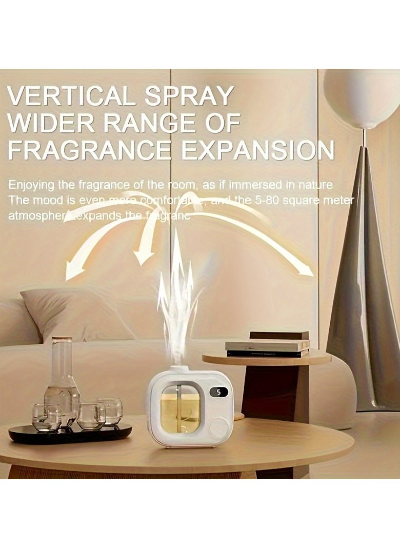 Smart Aroma Diffuser with 5-Speed Adjustable Timer, Rechargeable 500mAh Battery, USB Charging, Fragrance-Free Operation for Essential Oils/Perfumes, Ideal for Office, Bedroom, Bathroom - Long-Lasting Home Fragrance Device, Portable Air Freshener