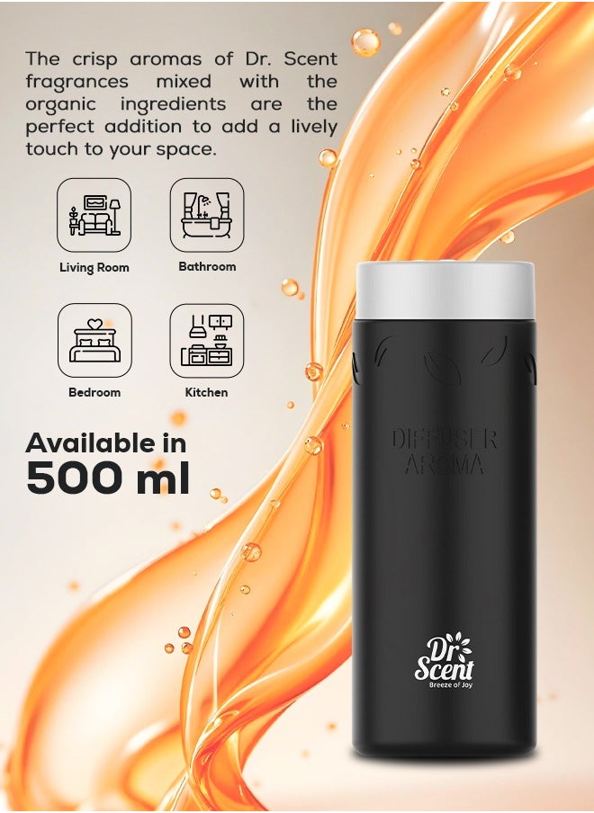 Dr Scent Diffuser Aroma Citrus, Feel the Distinctive Notes of Crisp Lime and Lemon, With Aromatic Strong Notes of Mandarin (500ml)