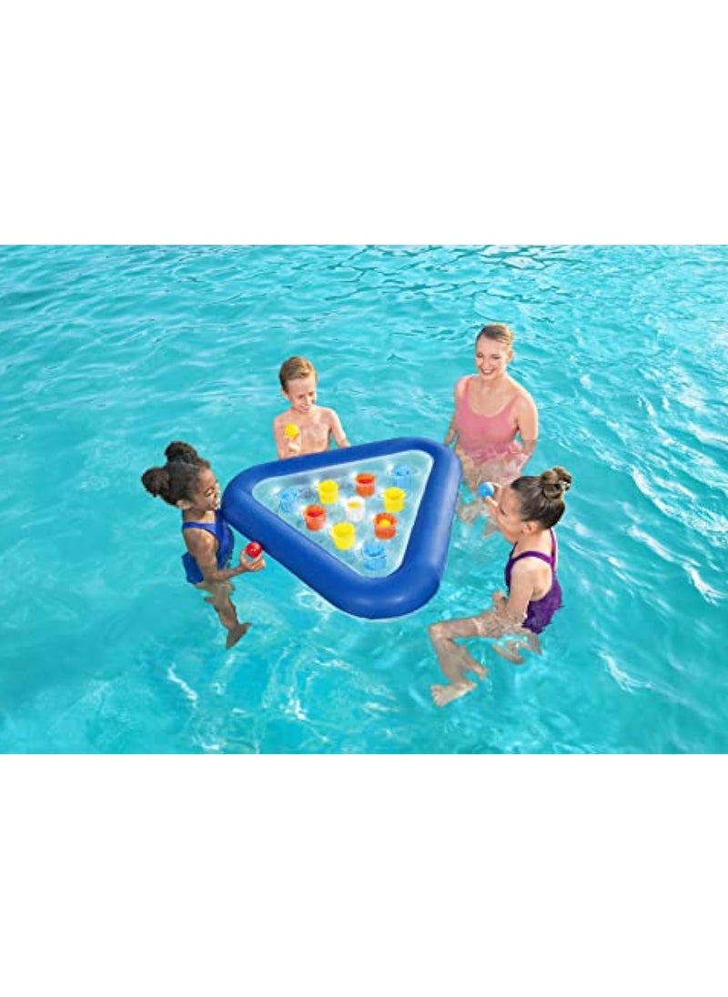 Inflatable Pool Ball Game, Inflatable Water Play, Family Swimming Pool Game, Water Pong Ball Game, Kids and Adults, Blue, 105 x 97 cm