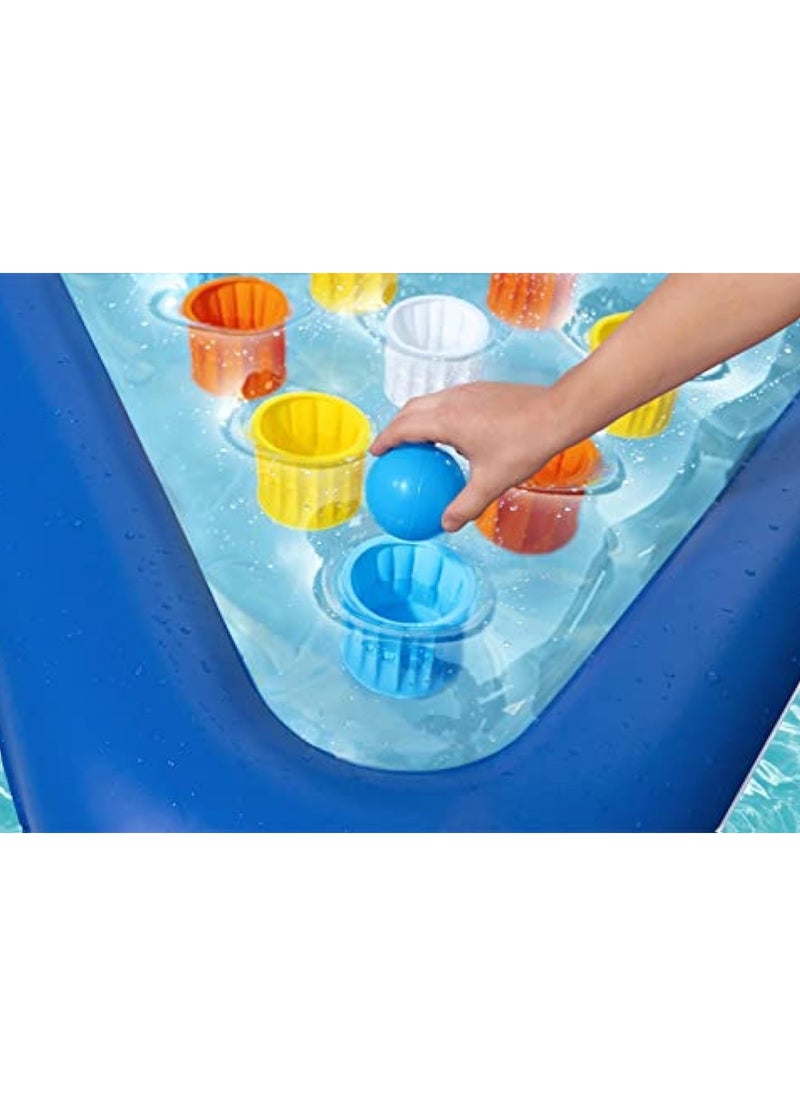 Inflatable Pool Ball Game, Inflatable Water Play, Family Swimming Pool Game, Water Pong Ball Game, Kids and Adults, Blue, 105 x 97 cm